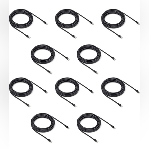 RJ45 Cat-6 Gigabit Ethernet Patch Internet Cable 10-Pack, 25Ft ea Multi-Pack NEW - Picture 2 of 7